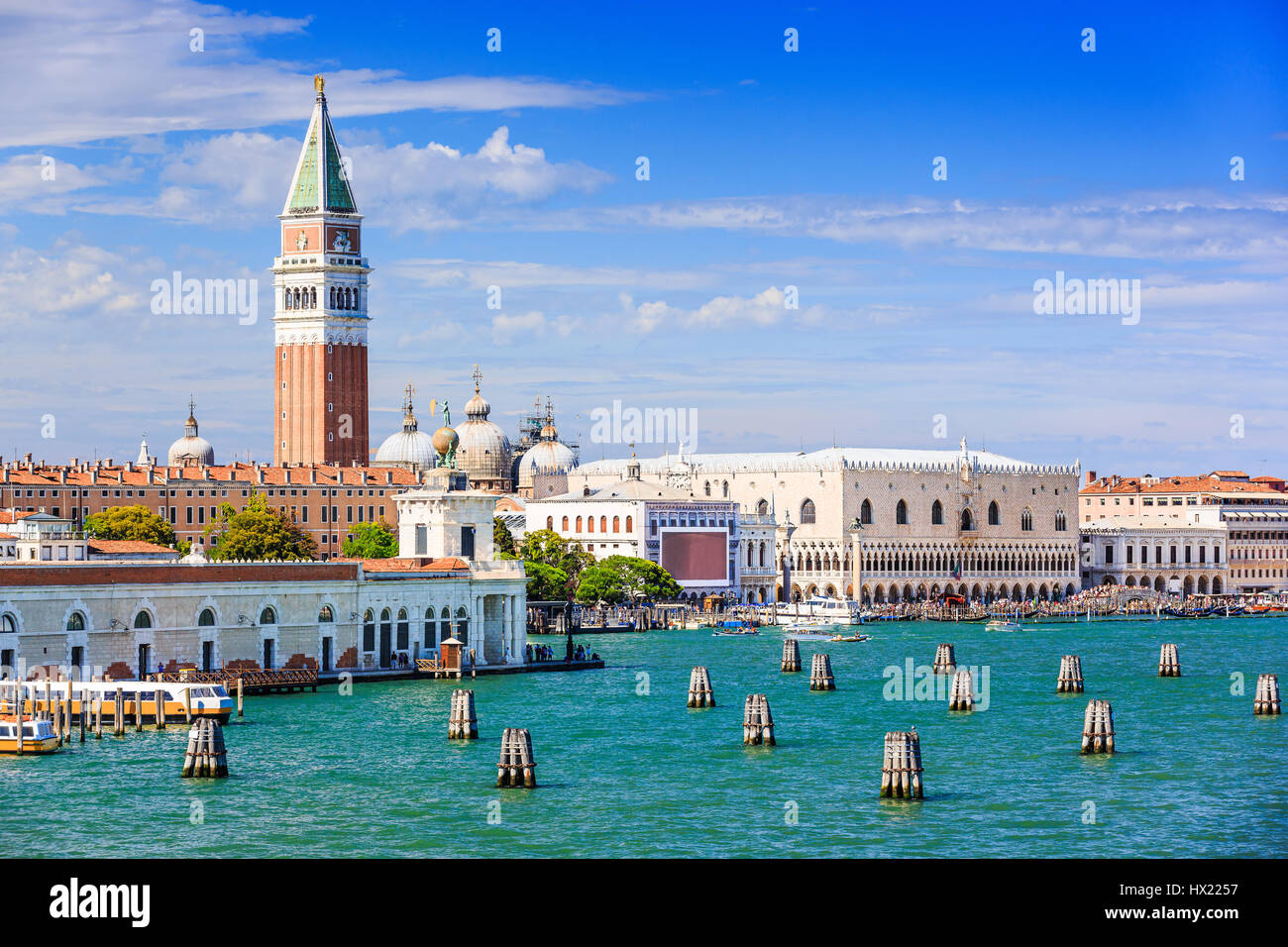 Venice, Italy. San Marco square seen from the lagoon. Stock Photo