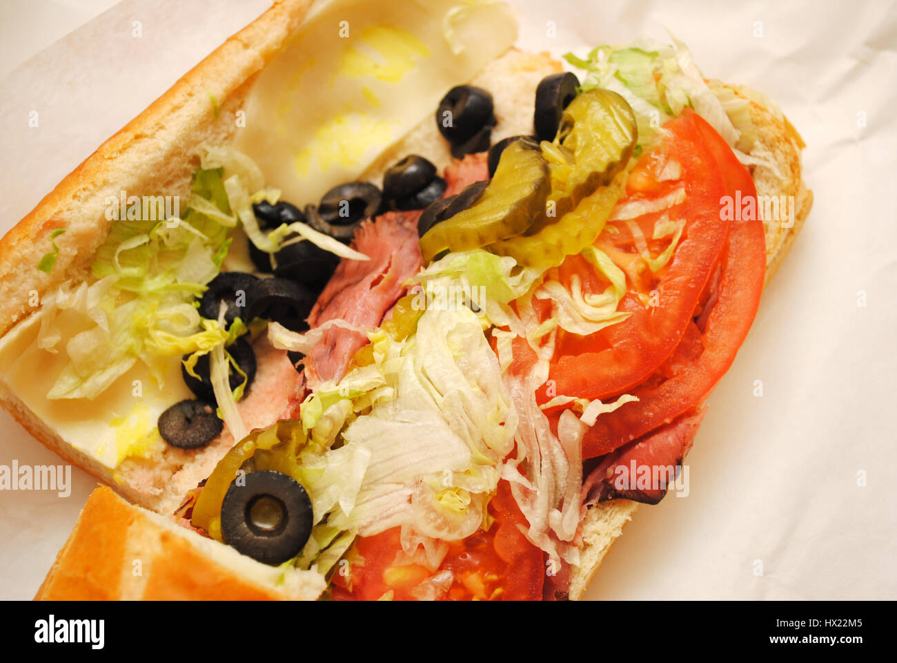 Tasty Sub Sandwich Stock Photo