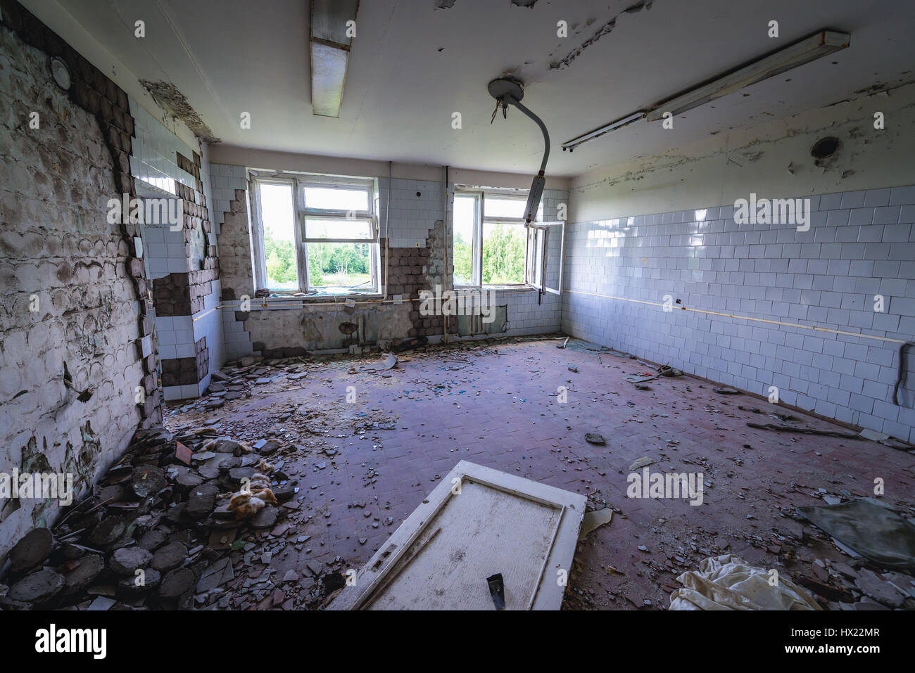 Operating room in hospital, former officers hotel in Skrunda-1 ghost ...