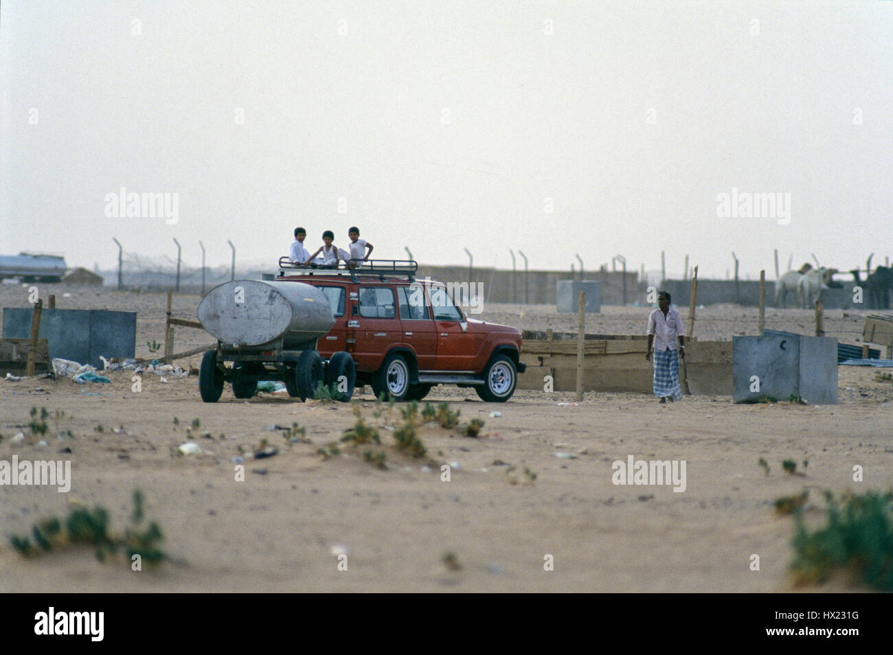 Riyadh Saudi Arabia -- Saudi's relax at their rest house in the desert outside of Riyadh. Stock Photo