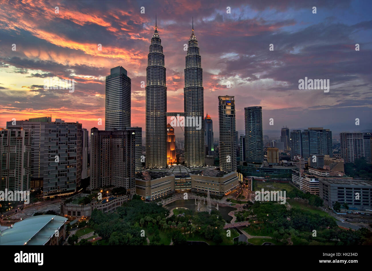 Beautiful KLCC Sunset Stock Photo - Alamy