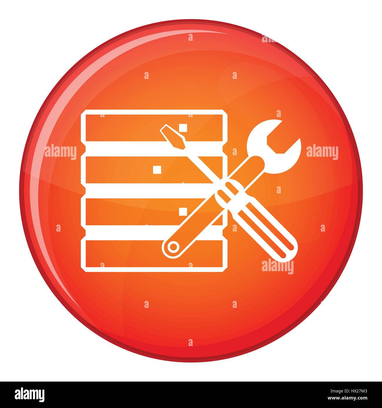 Database with screwdriverl and spanner icon Stock Vector Image & Art
