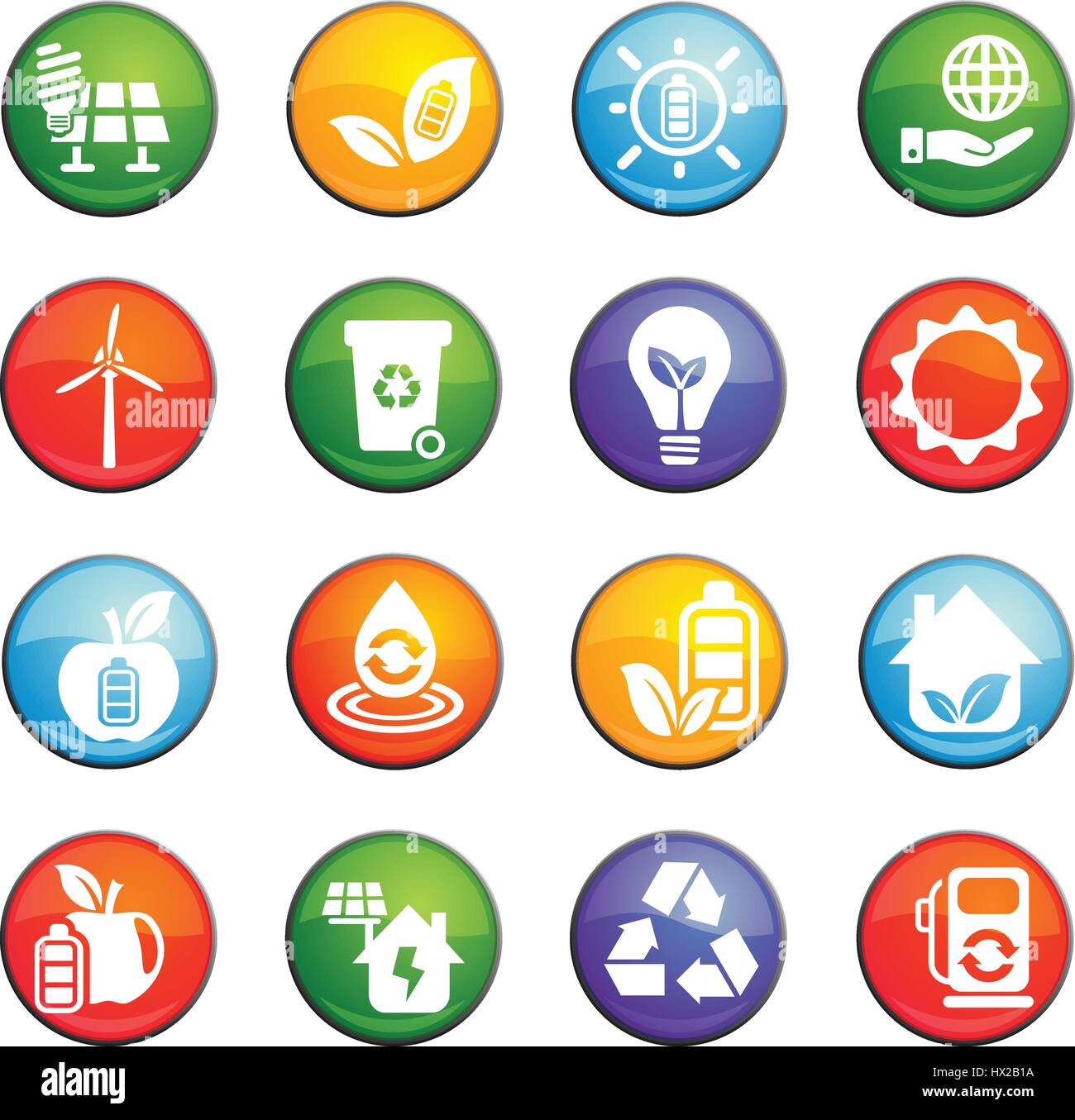 alternative energy vector icons for user interface design Stock Vector ...