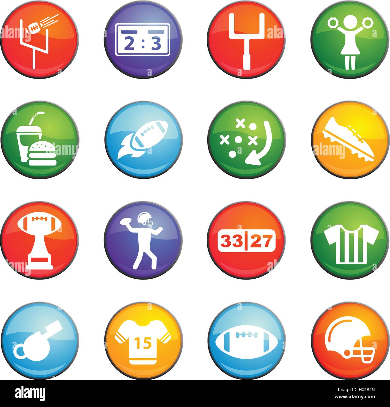 american football vector icons for user interface design Stock Vector ...