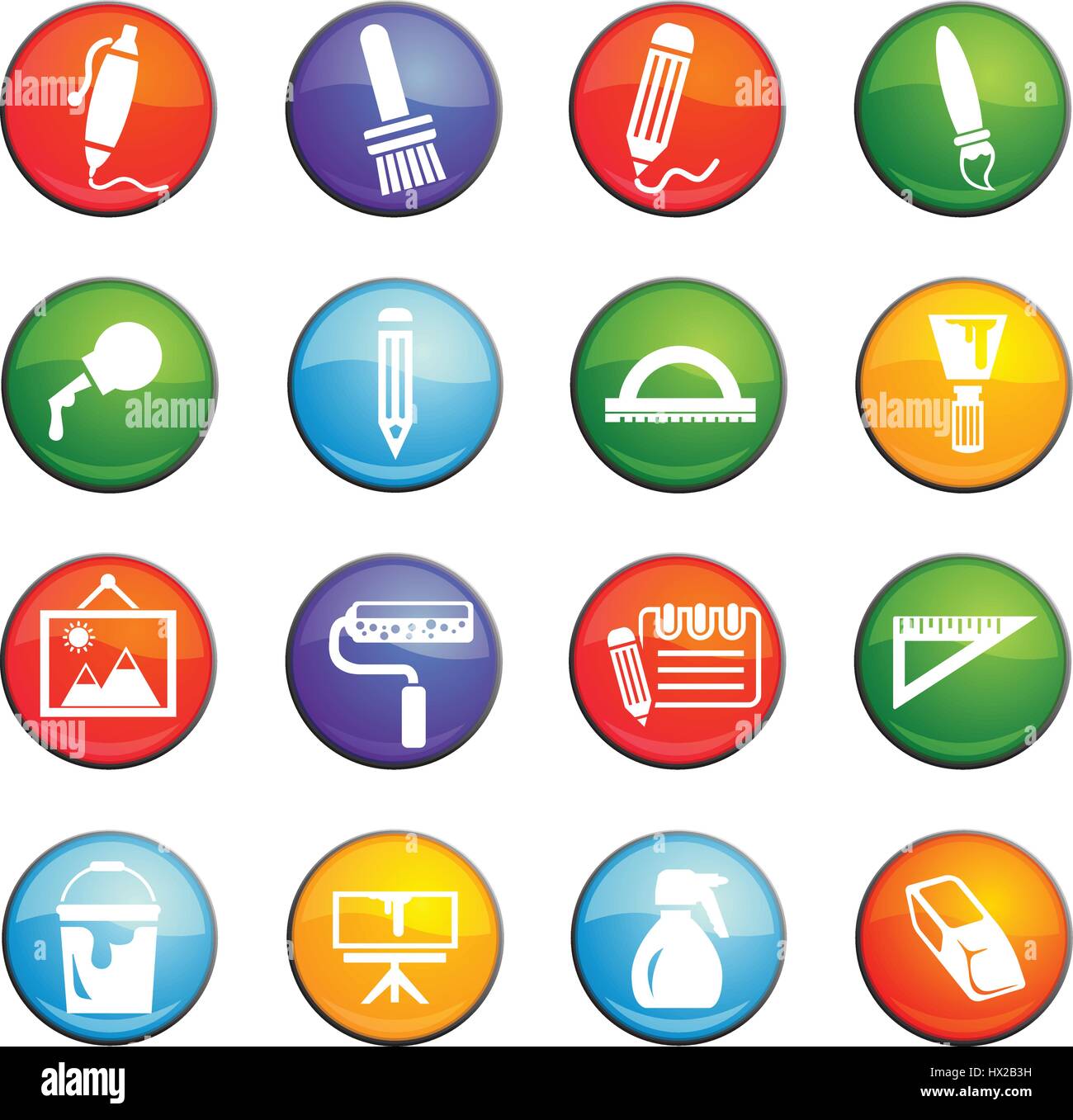 art tools vector icons for user interface design Stock Vector Image ...
