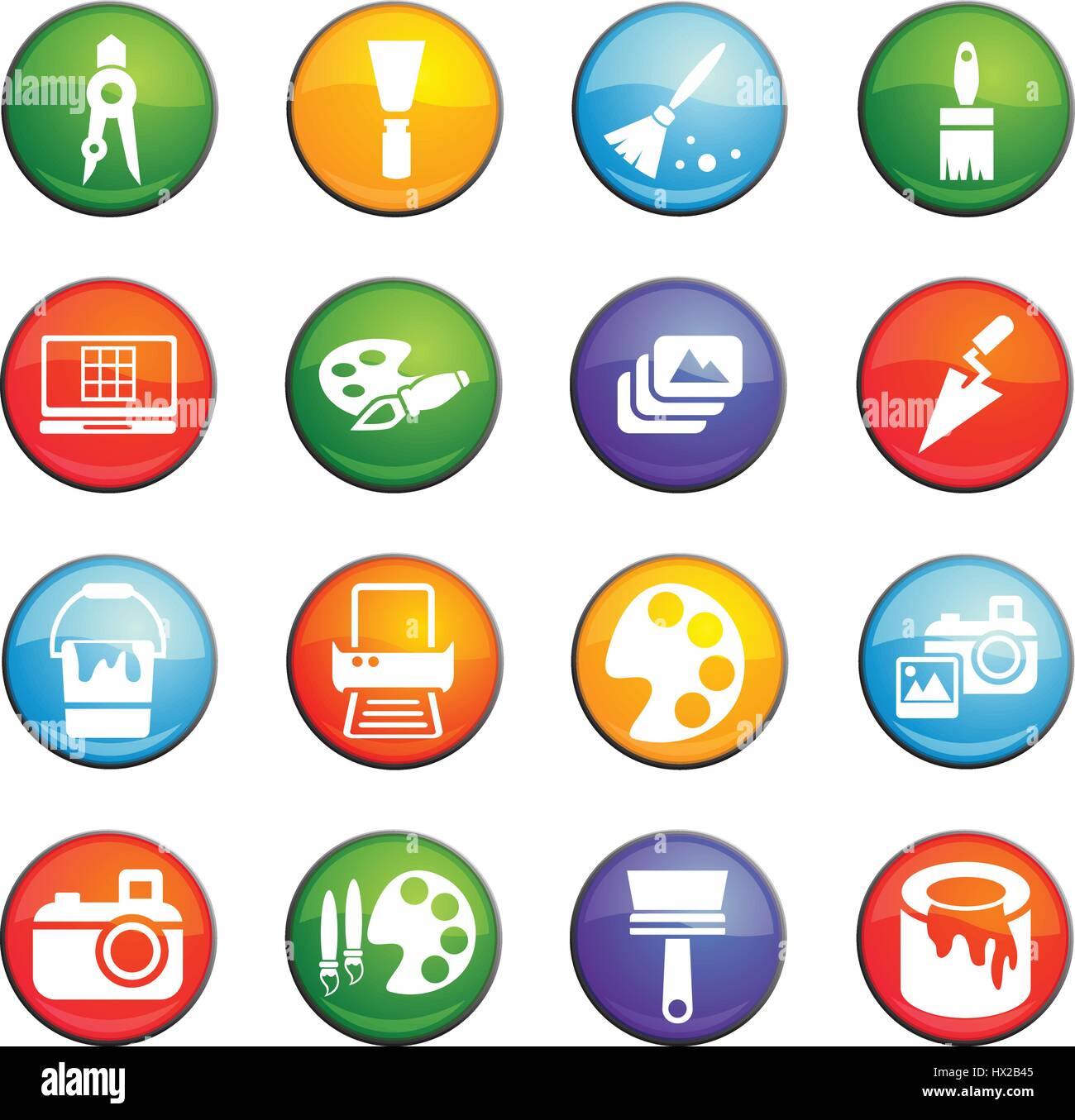 art tools vector icons for user interface design Stock Vector Image ...