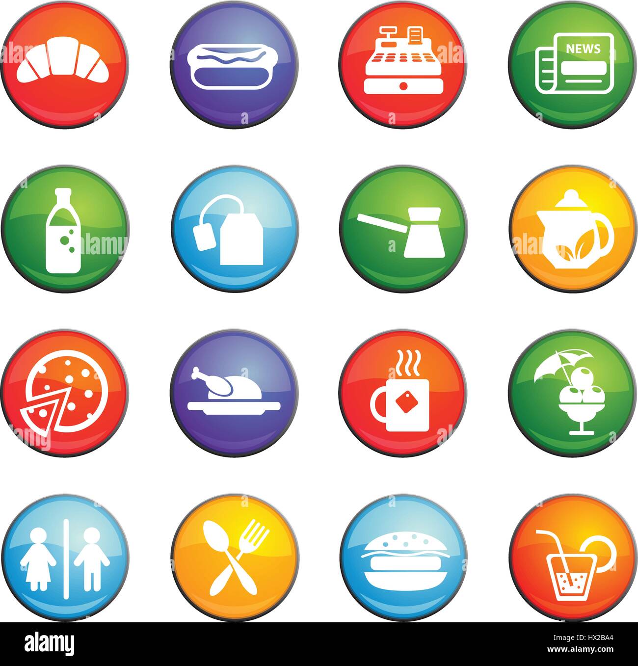 cafe vector icons for user interface design Stock Vector Image & Art ...