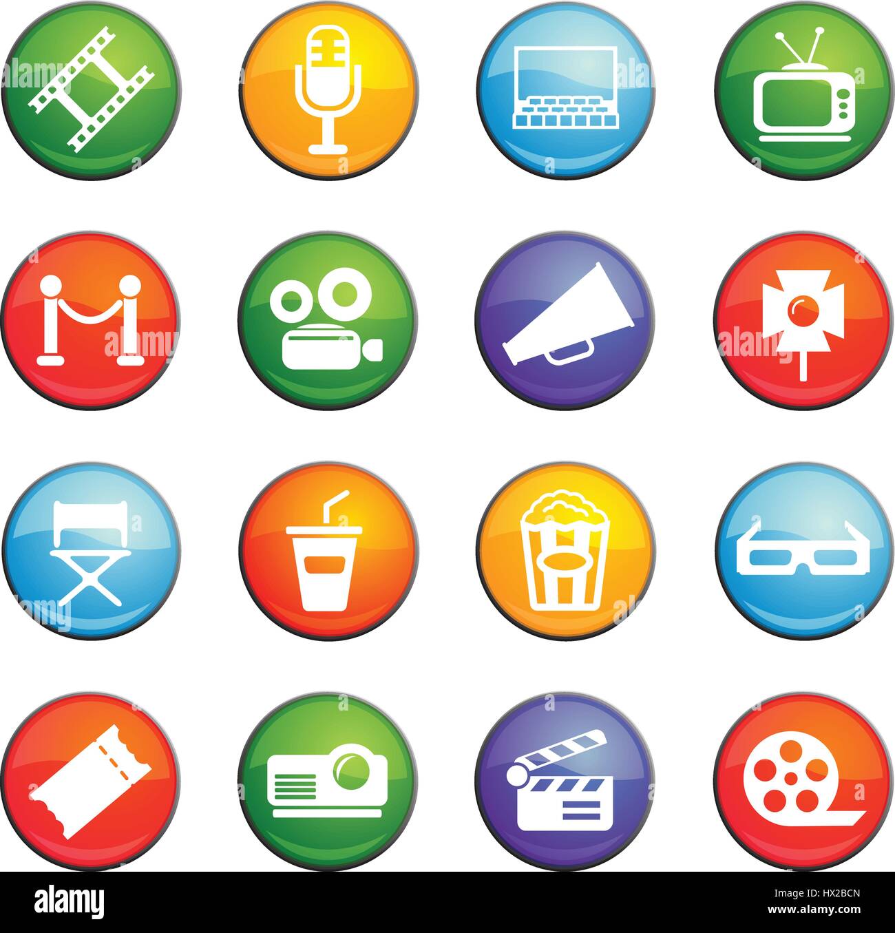 cinema vector icons for user interface design Stock Vector Image & Art ...