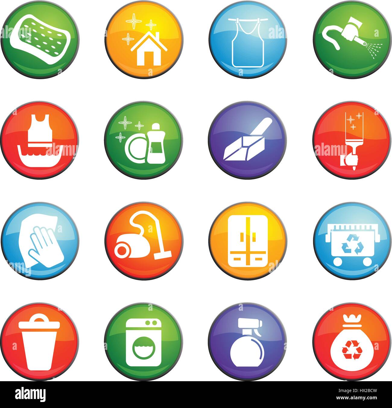 cleaning vector icons for user interface design Stock Vector Image ...