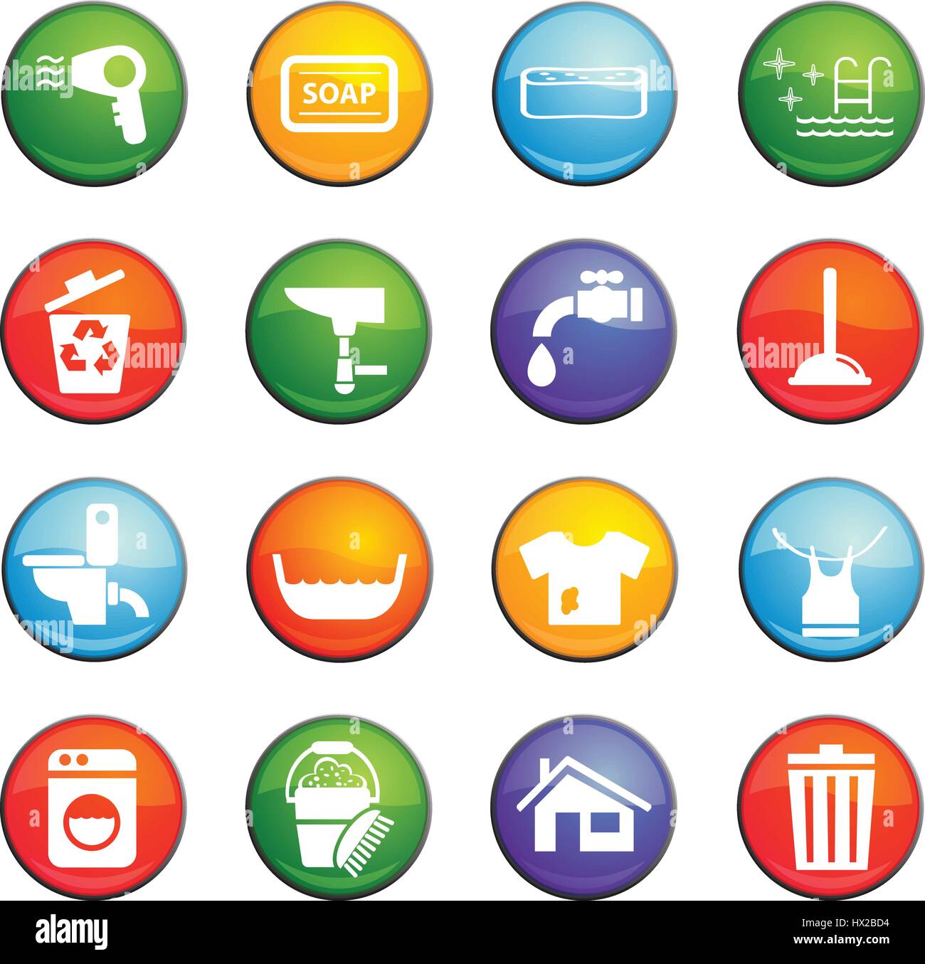 cleaning vector icons for user interface design Stock Vector Image ...