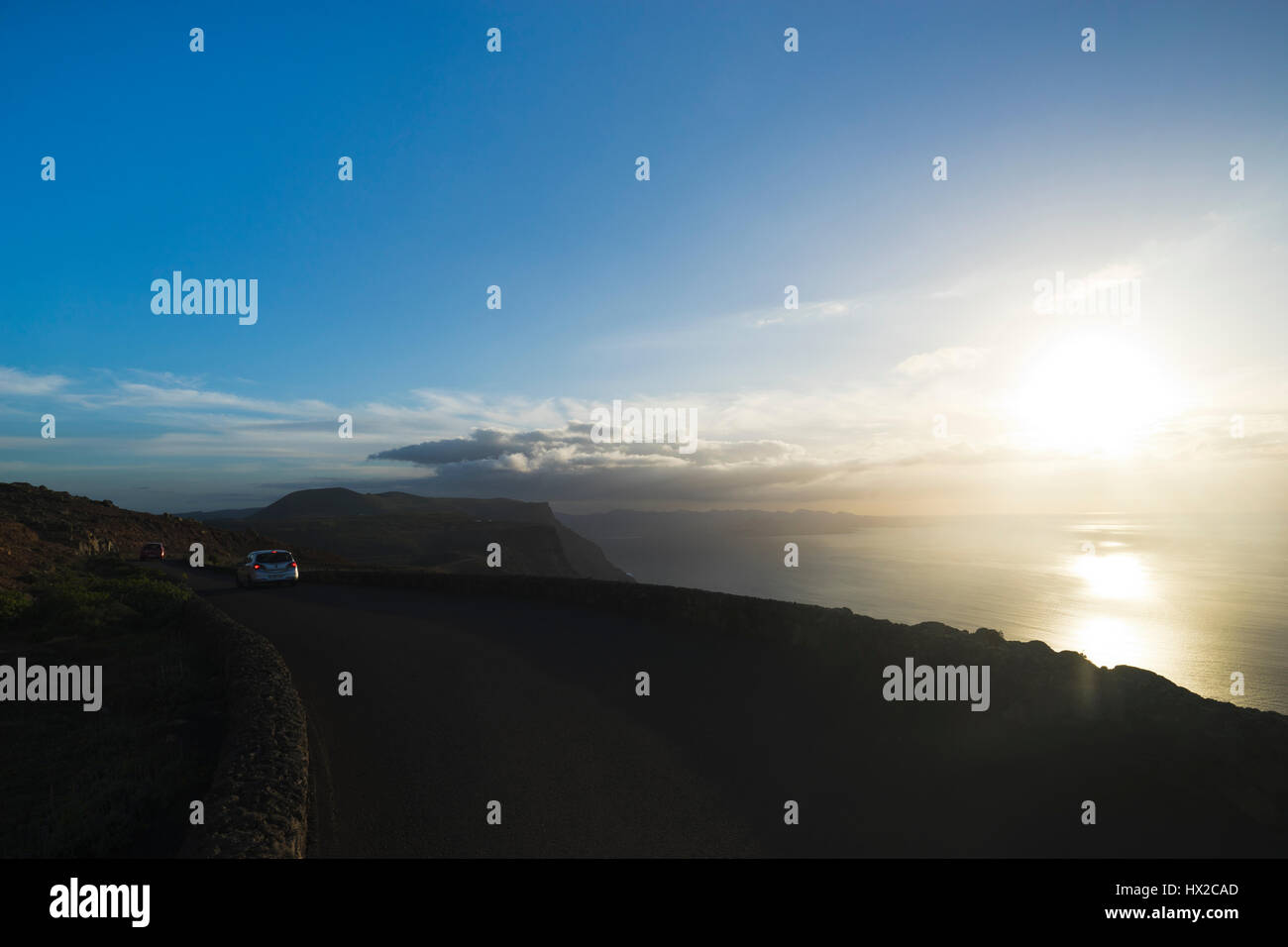 Canary island -  panoramic view from Mirador del Rio, Lanzarote Stock Photo