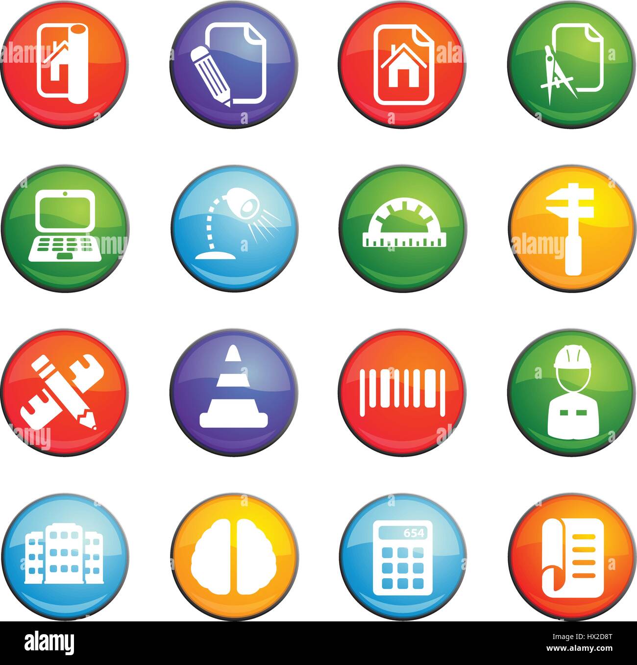 engineering vector icons for user interface design Stock Vector Image ...