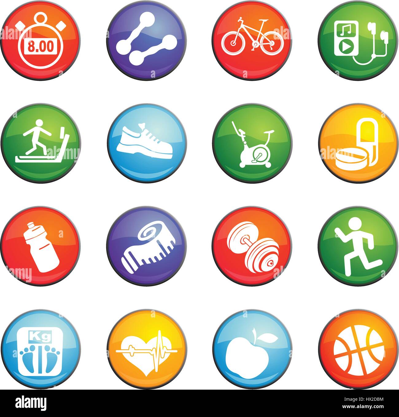 fitness vector icons for user interface design Stock Vector Image & Art ...