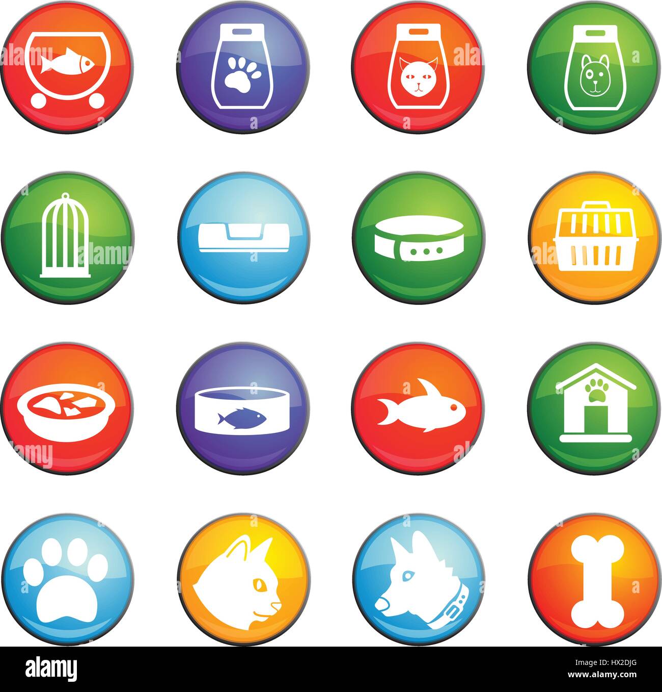 goods for pets vector icons for user interface design Stock Vector ...