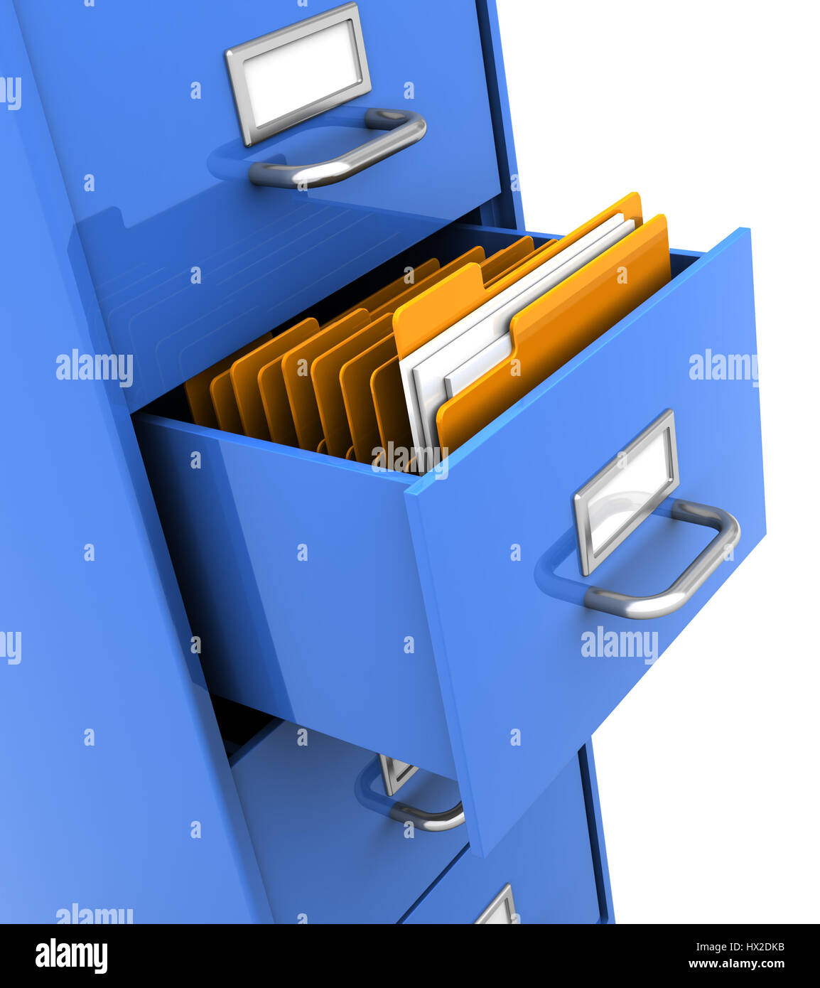 3d illustration of office shelf with folders inside Stock Photo - Alamy