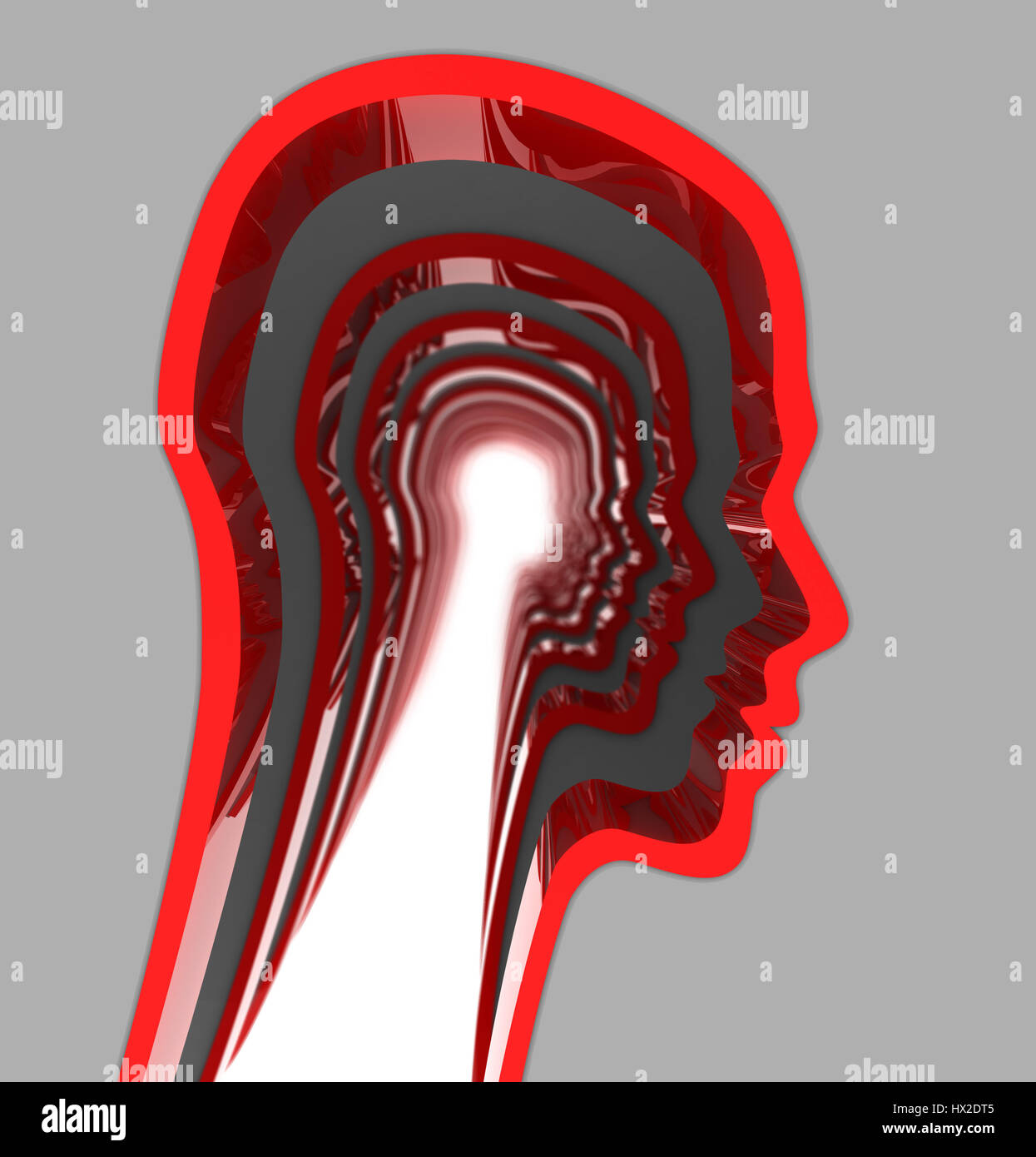 abstract 3d illustration of head silhouette Stock Photo - Alamy