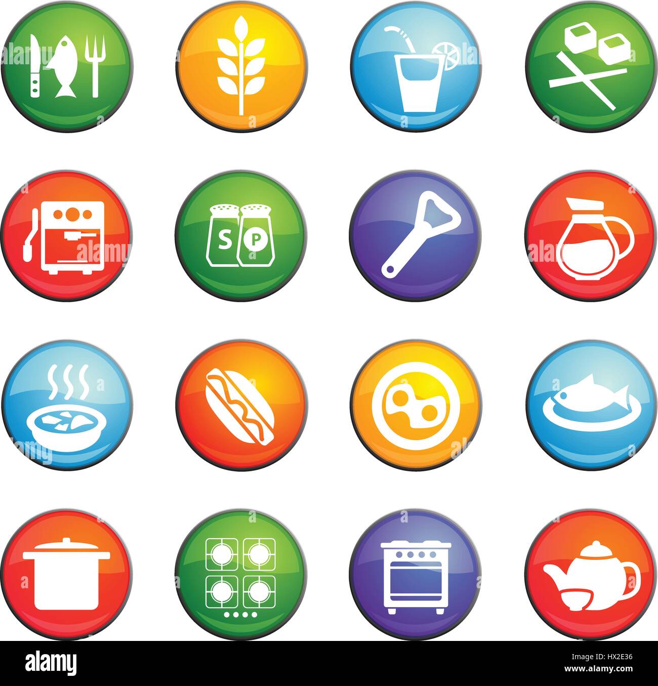 kitchen vector icons for user interface design Stock Vector Image & Art ...