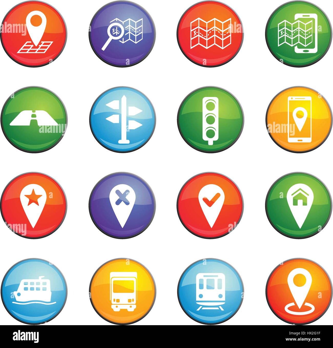 navigation vector icons for user interface design Stock Vector Image ...