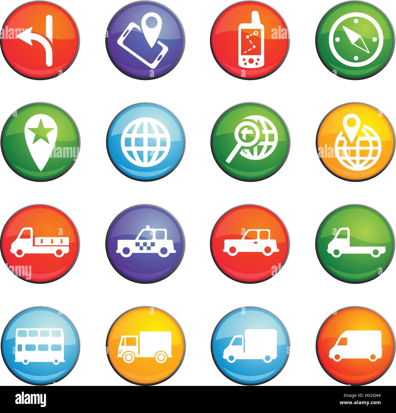 navigation vector icons for user interface design Stock Vector Image ...