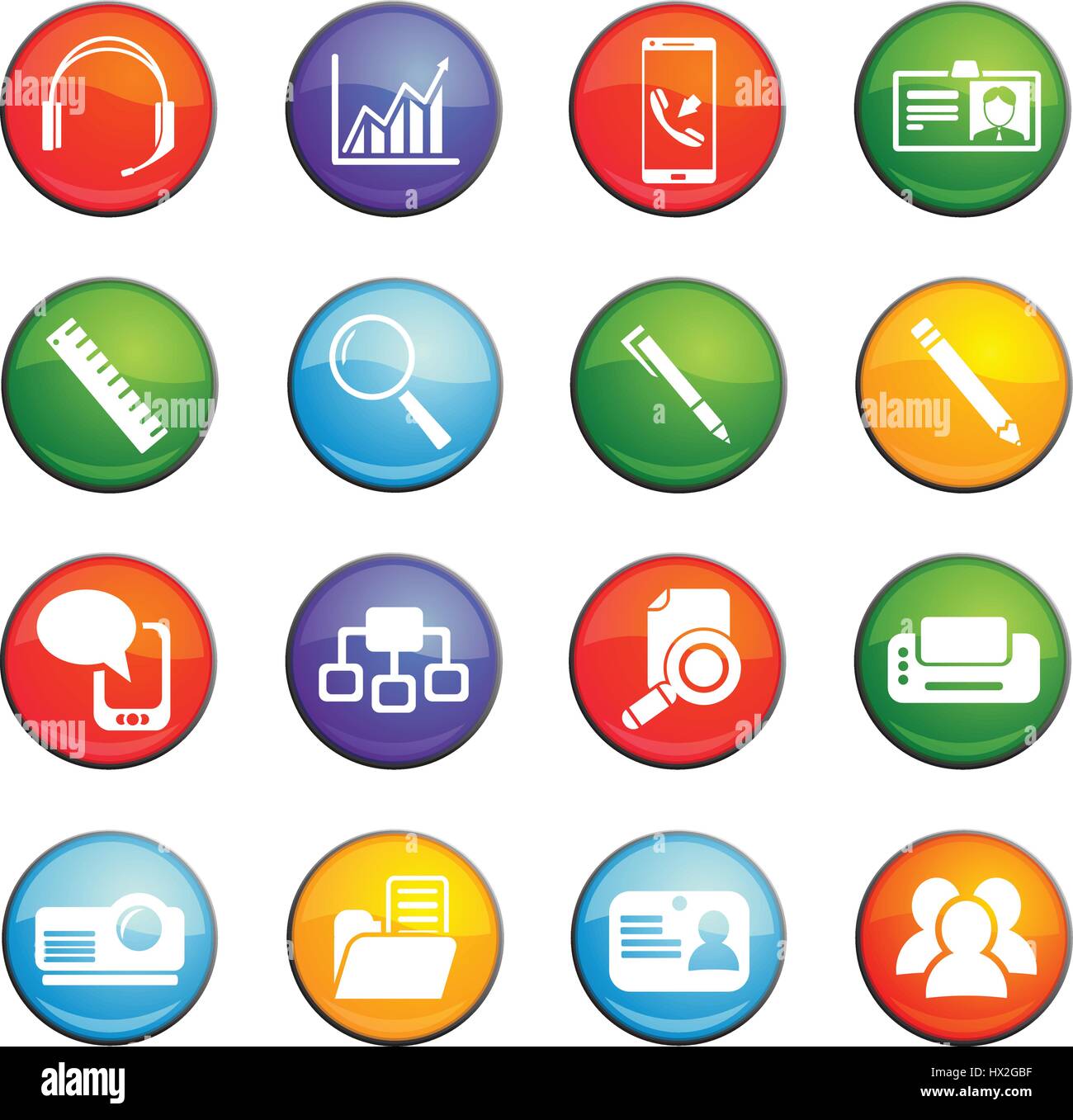 office vector icons for user interface design Stock Vector Image & Art ...