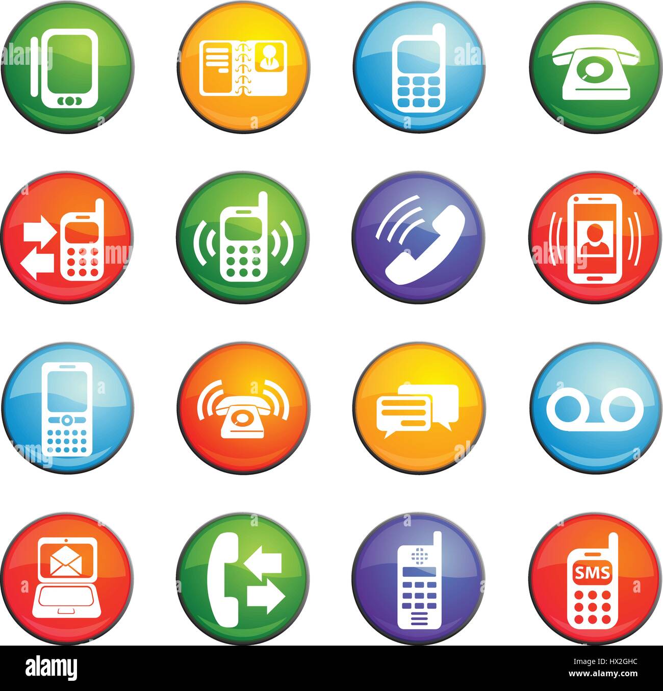 phone vector icons for user interface design Stock Vector Image & Art ...