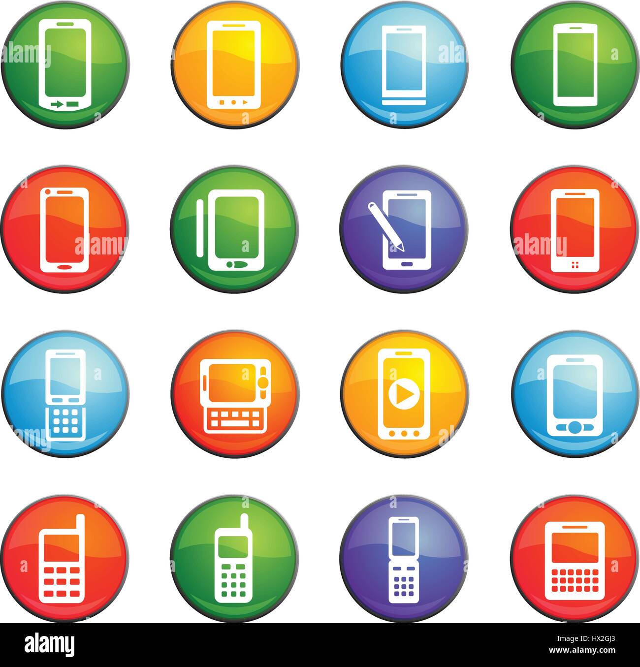 phone vector icons for user interface design Stock Vector Image & Art ...