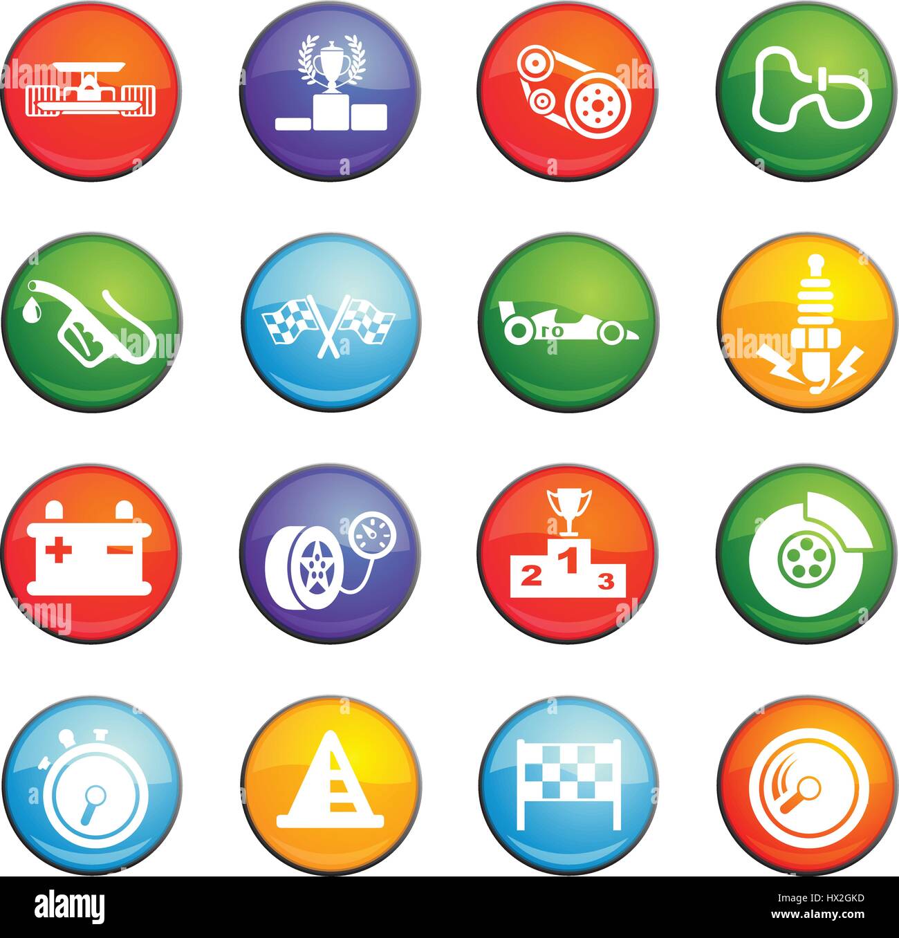 racing vector icons for user interface design Stock Vector Image & Art ...