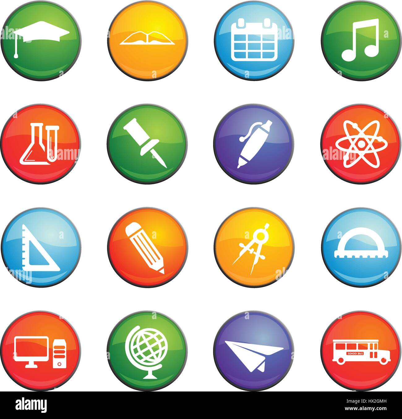 school vector icons for user interface design Stock Vector Image & Art ...