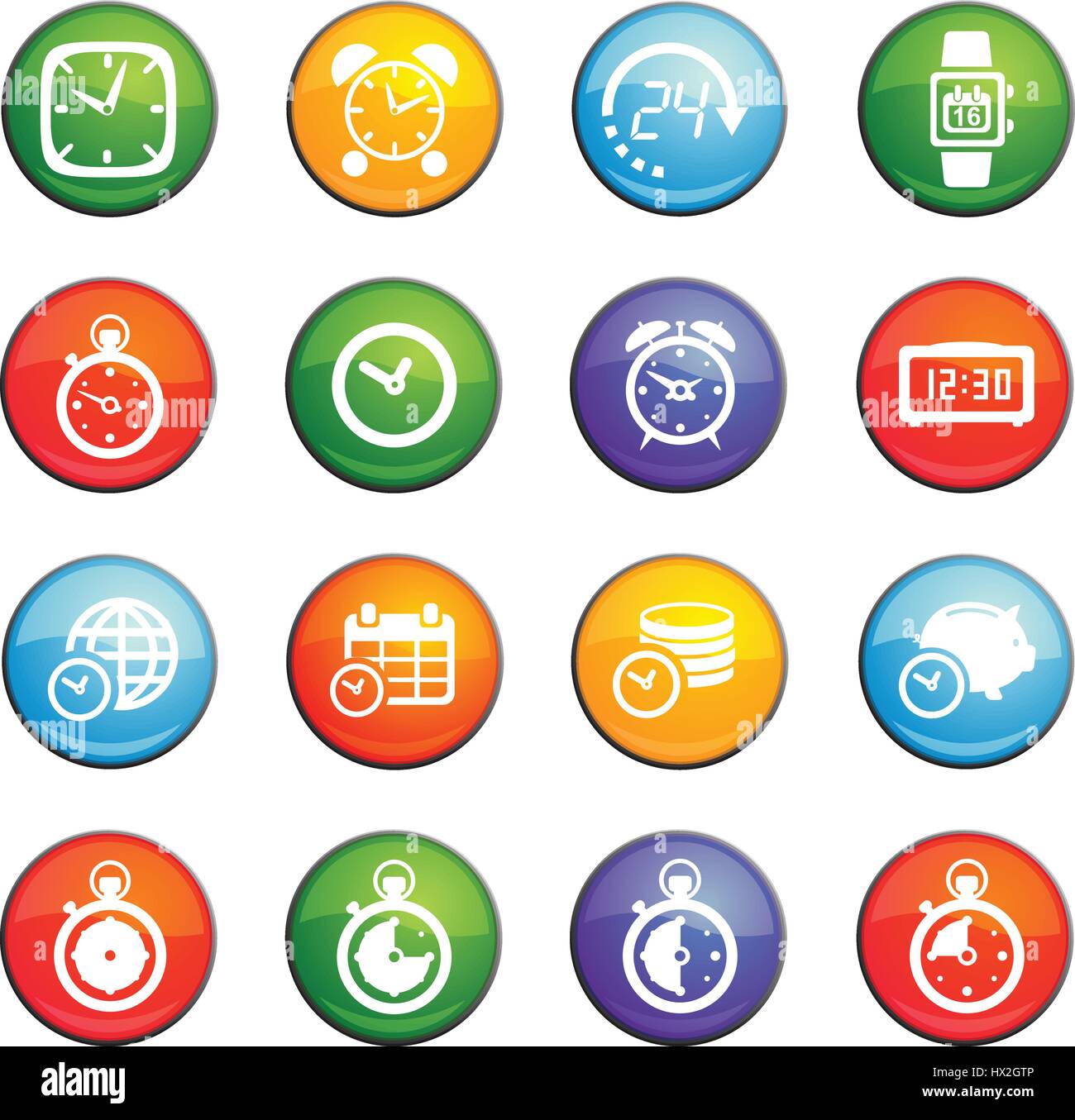 time vector icons for user interface design Stock Vector Image & Art ...