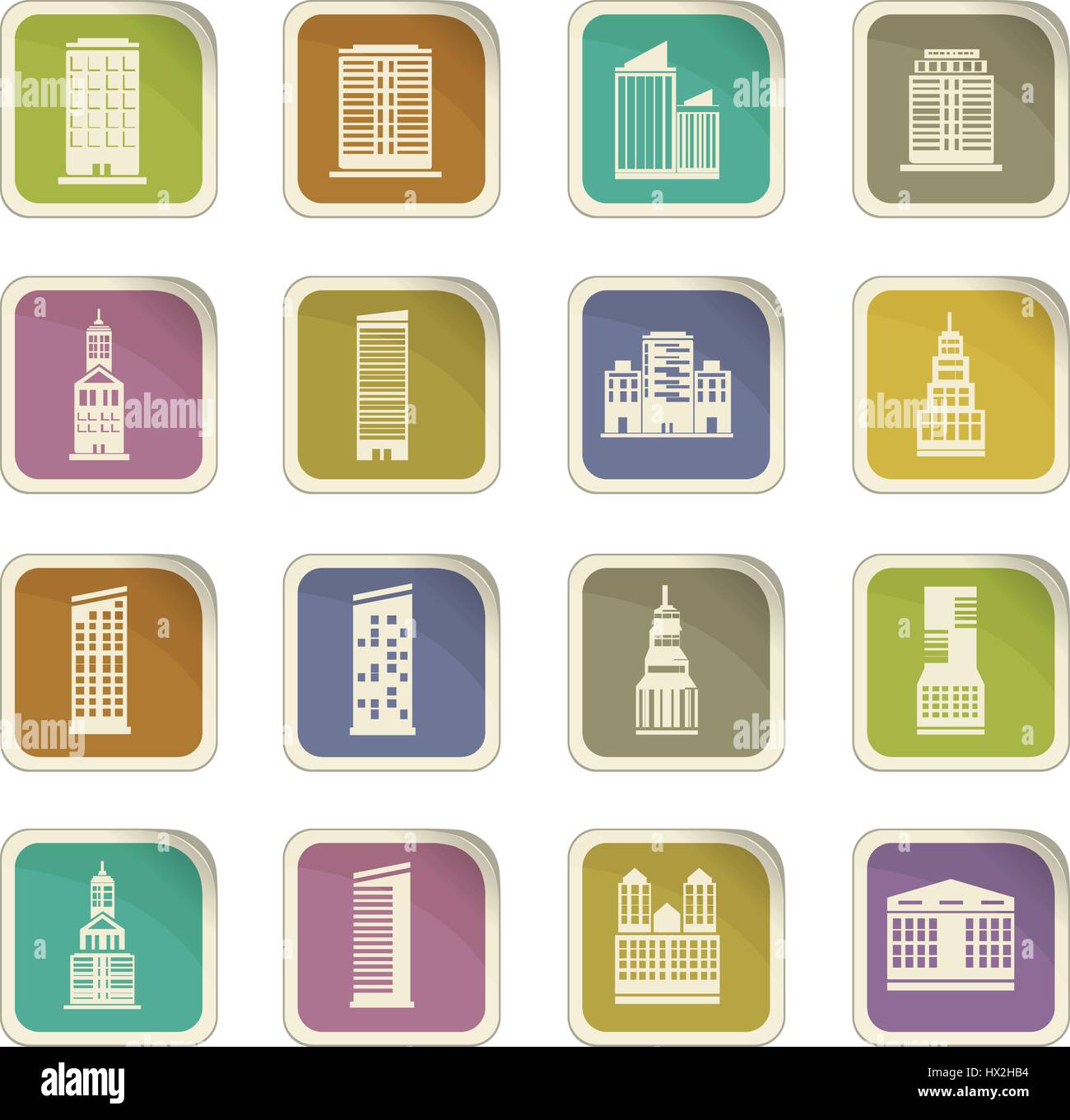 Buildings icon set for web sites and user interface Stock Vector Image ...