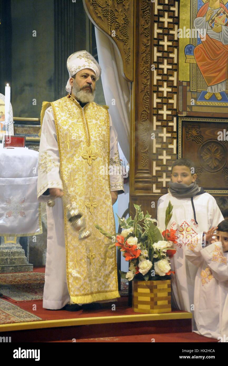Milan italy mass for christmas in the egyptian coptic orthodox