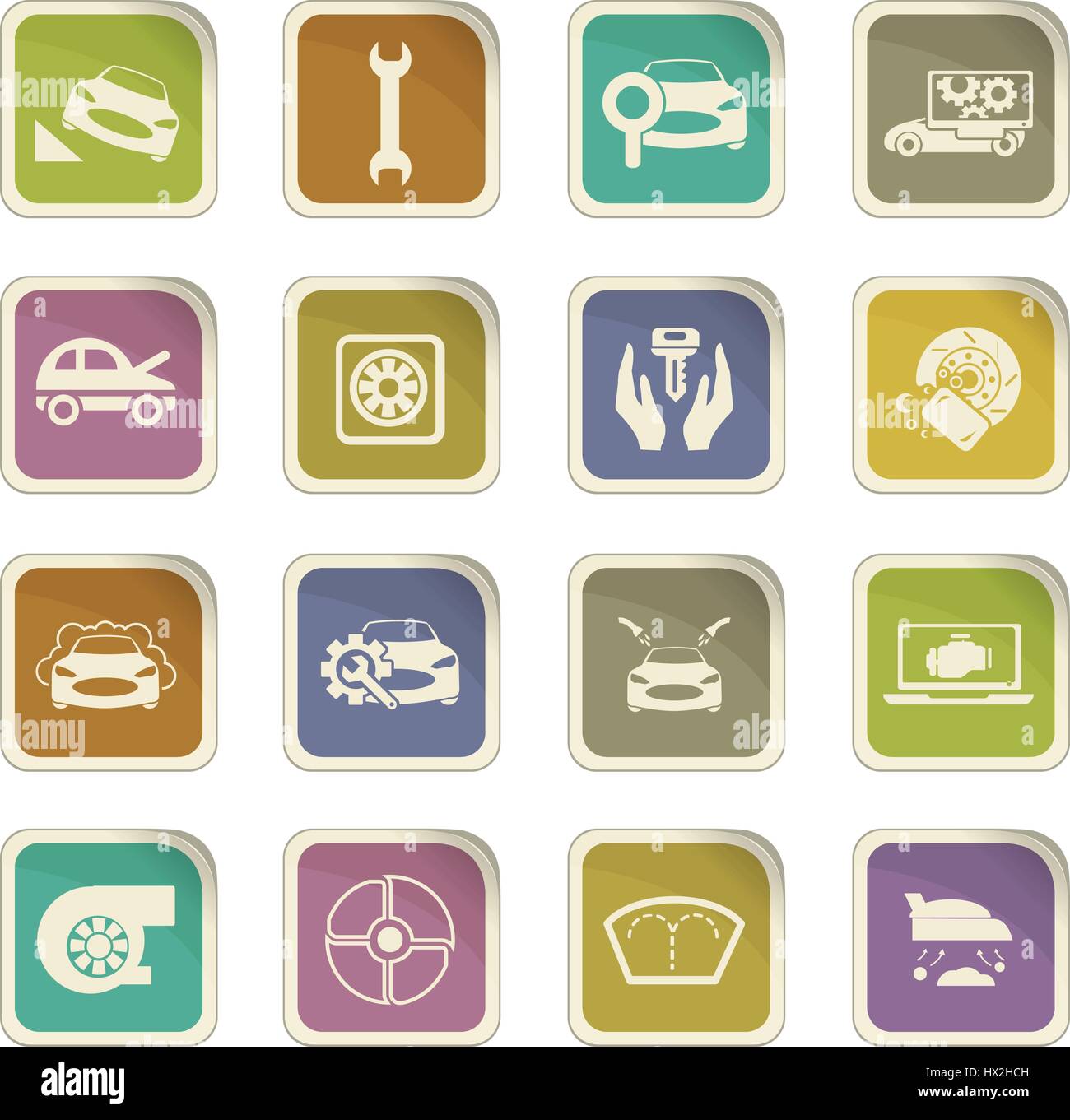 Car shop icon set for web sites and user interface Stock Vector