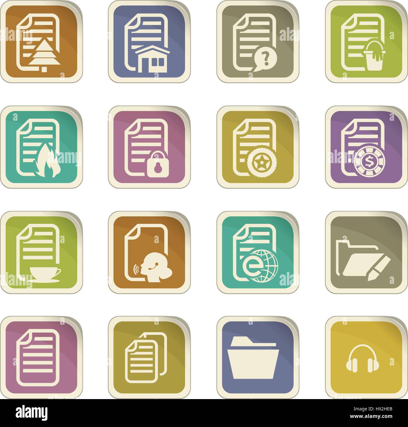 Documents icon set for web sites and user interface Stock Vector Image ...