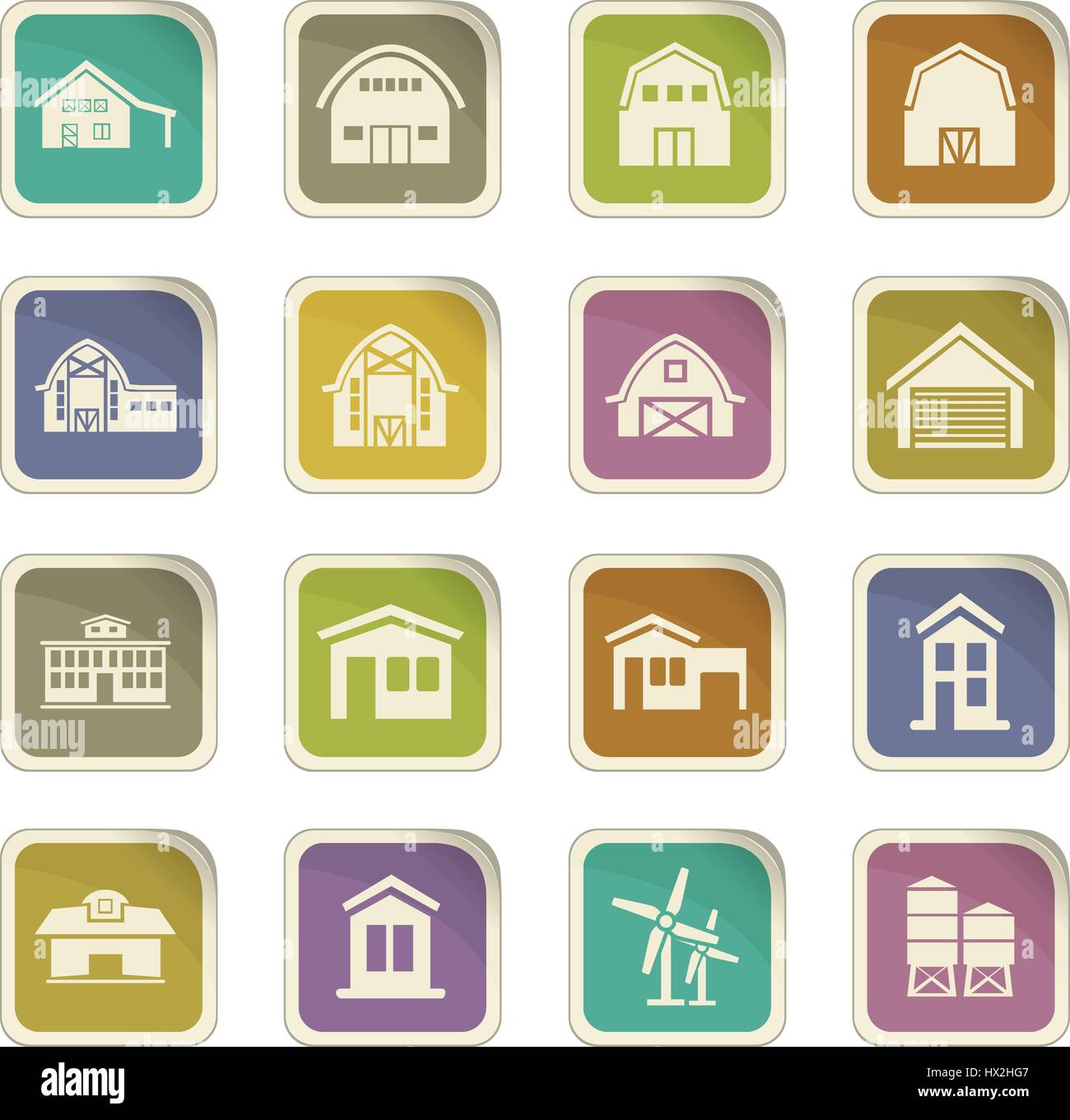 farm building icon set for web sites and user interface Stock Vector ...