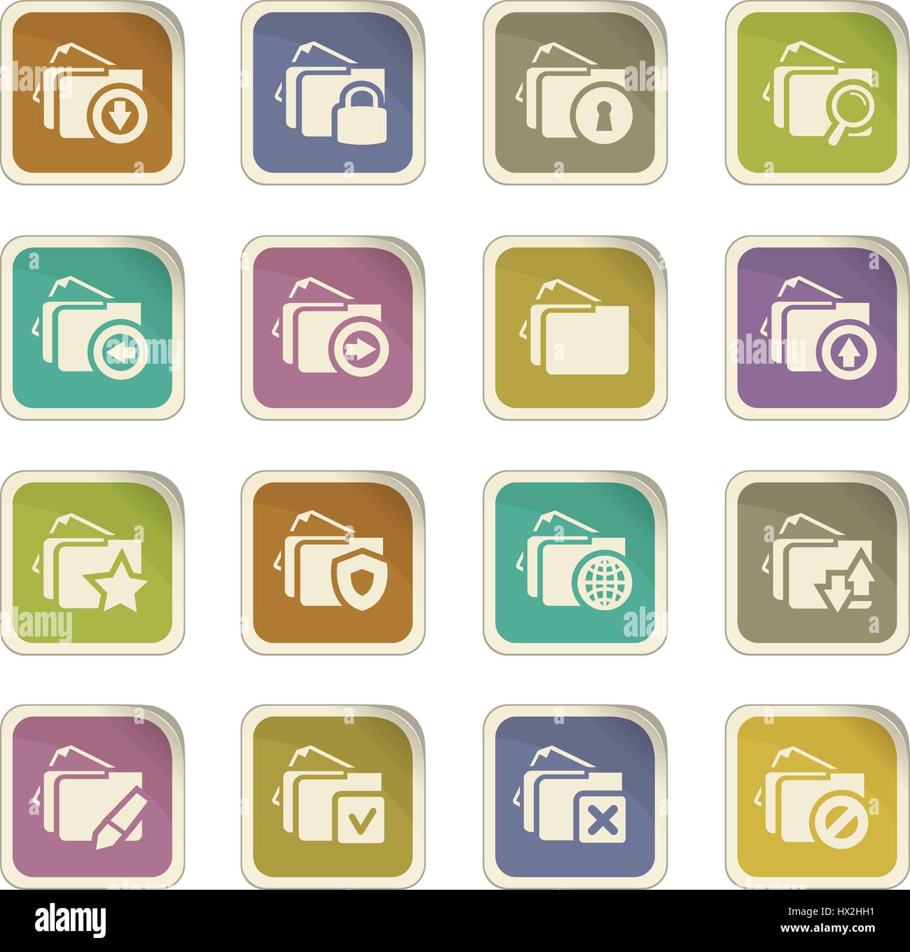 Folders icon set for web sites and user interface Stock Vector Image ...
