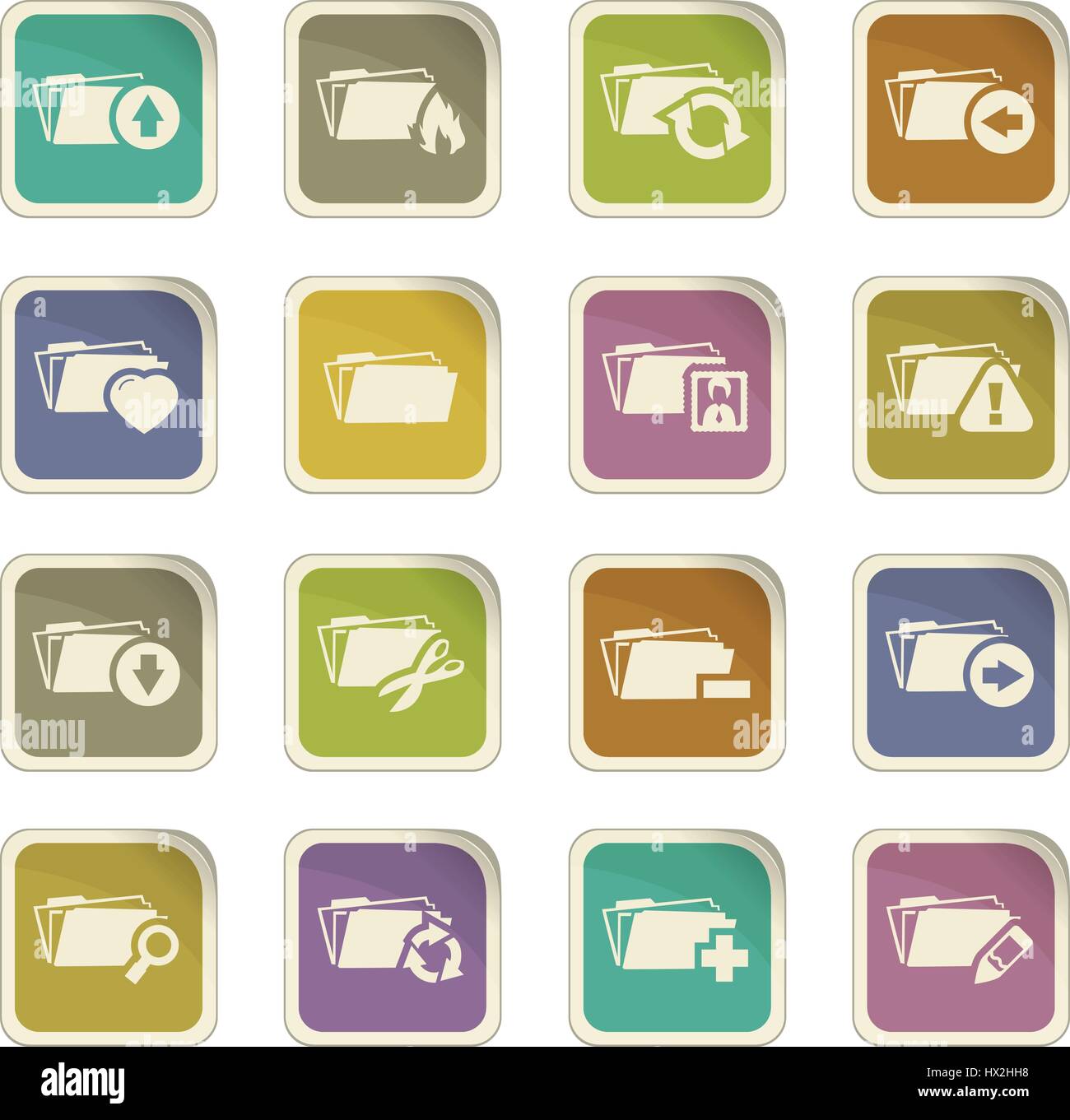 Folders icon set for web sites and user interface Stock Vector Image ...