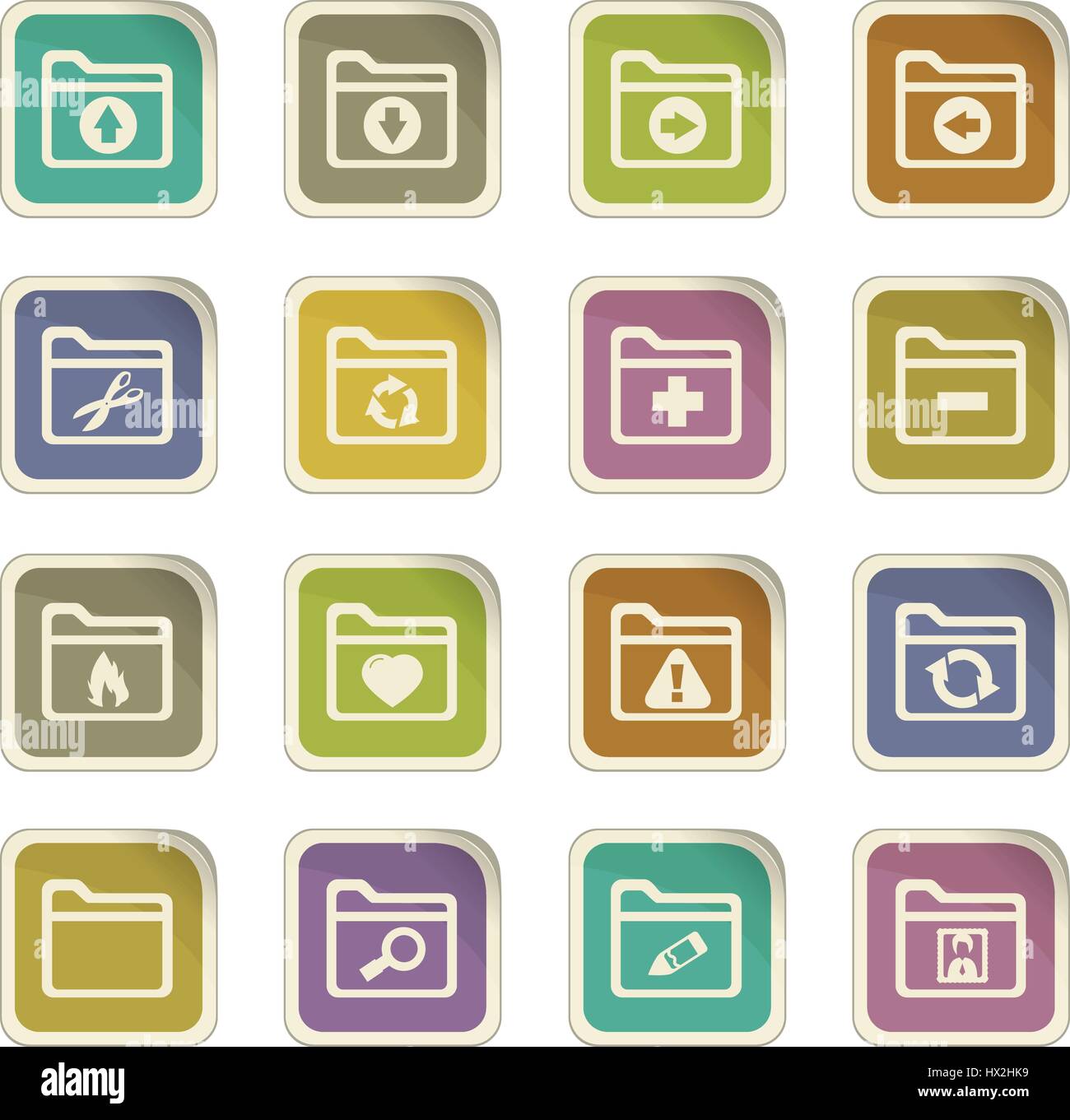 Folders icon set for web sites and user interface Stock Vector Image ...