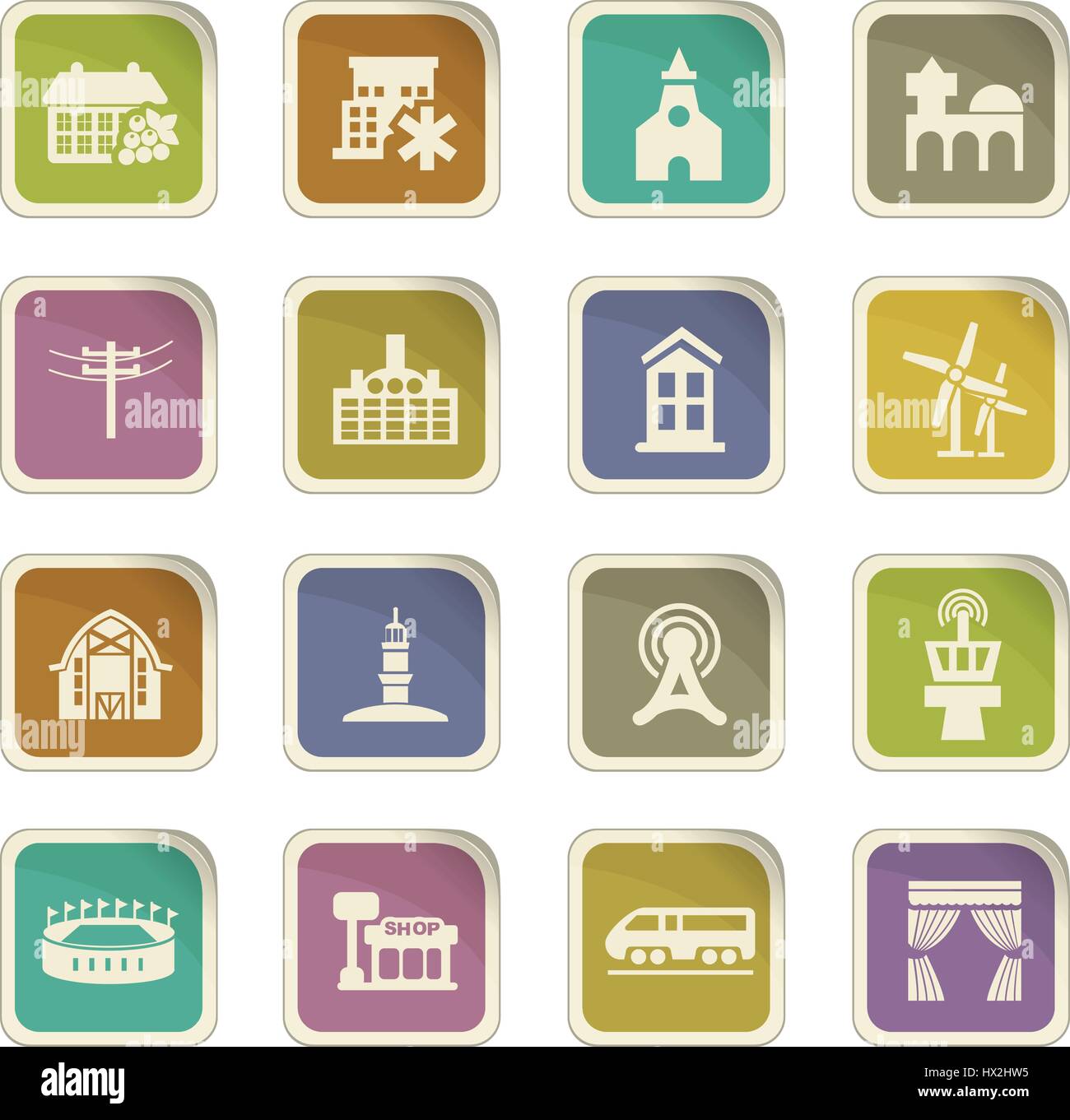 Infrastucture of the city icon set for web sites and user interface ...