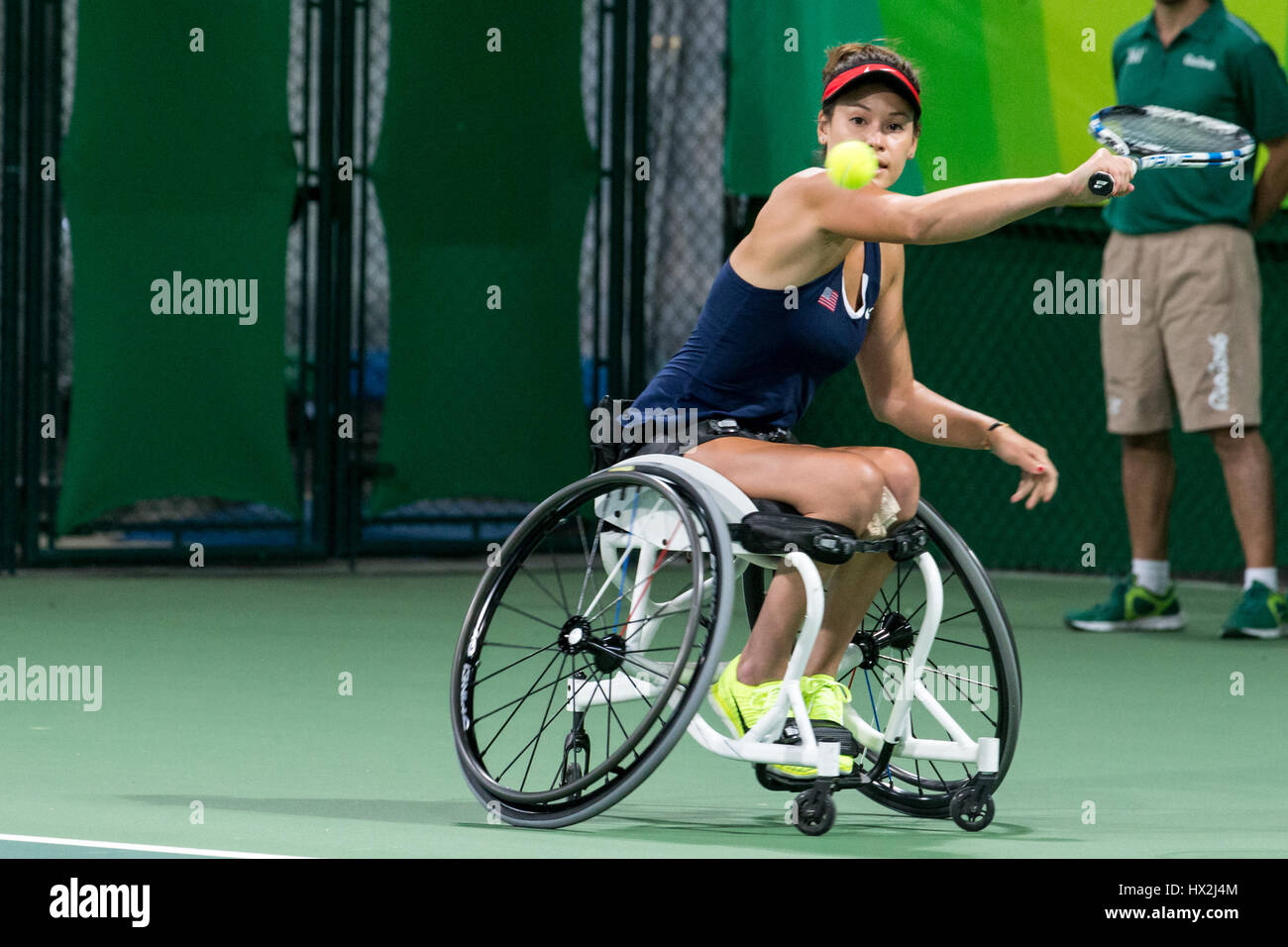 Wheelchair tennis competition during Rio 2016 Paralympic Games Stock Photo