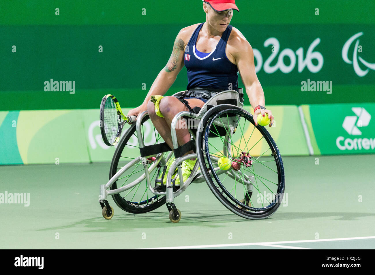 Wheelchair tennis competition during Rio 2016 Paralympic Games Stock ...