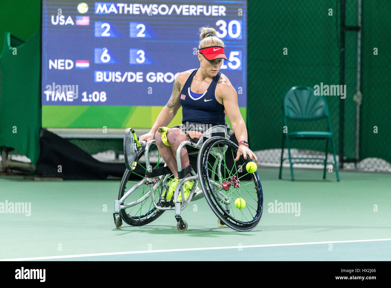Wheelchair tennis competition during Rio 2016 Paralympic Games Stock ...