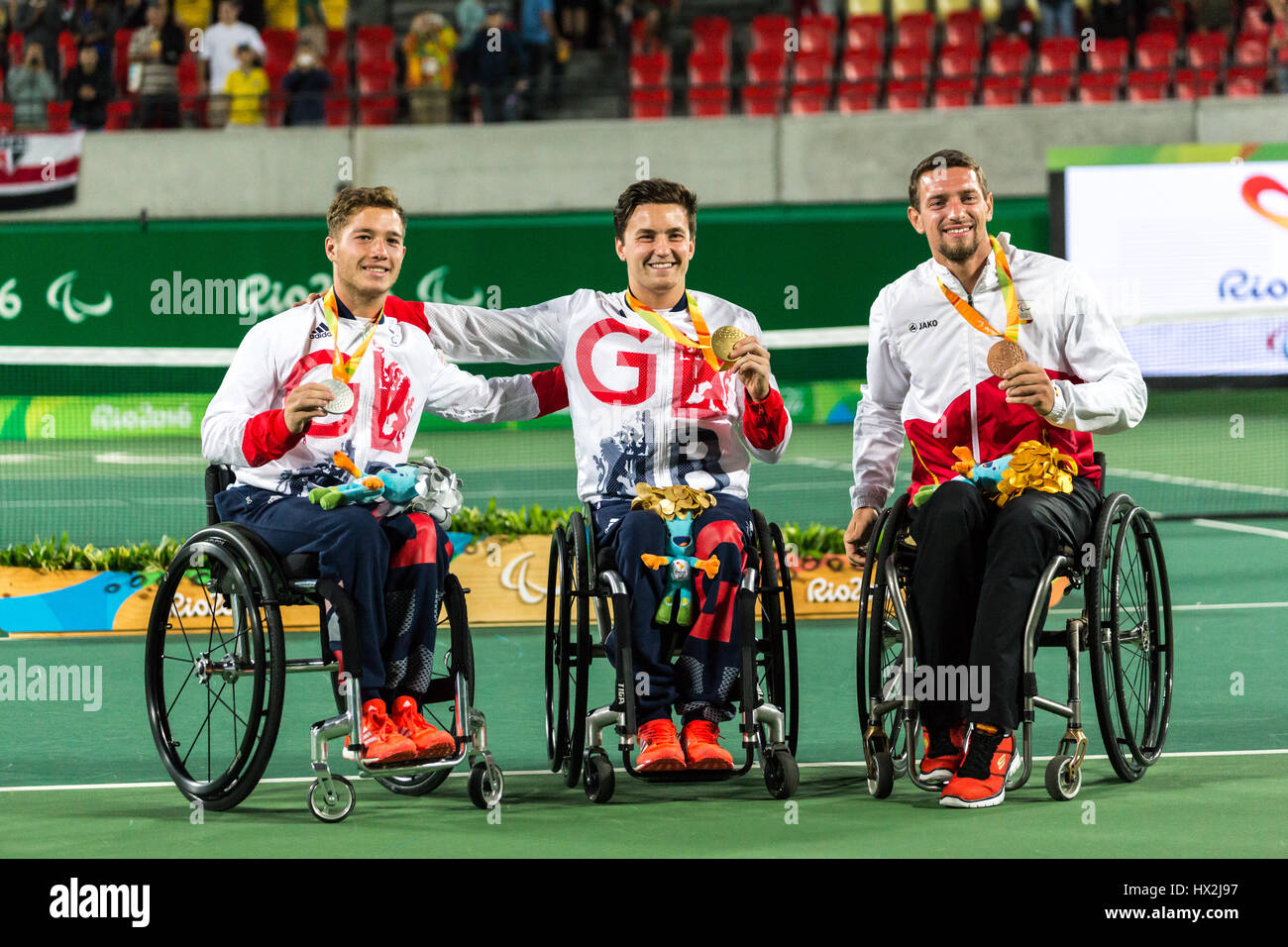 Wheelchair tennis competition during Rio 2016 Paralympic Games Stock Photo