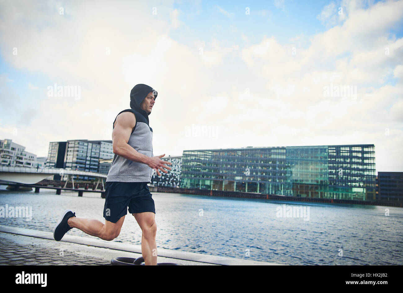 sleeveless running hoodie