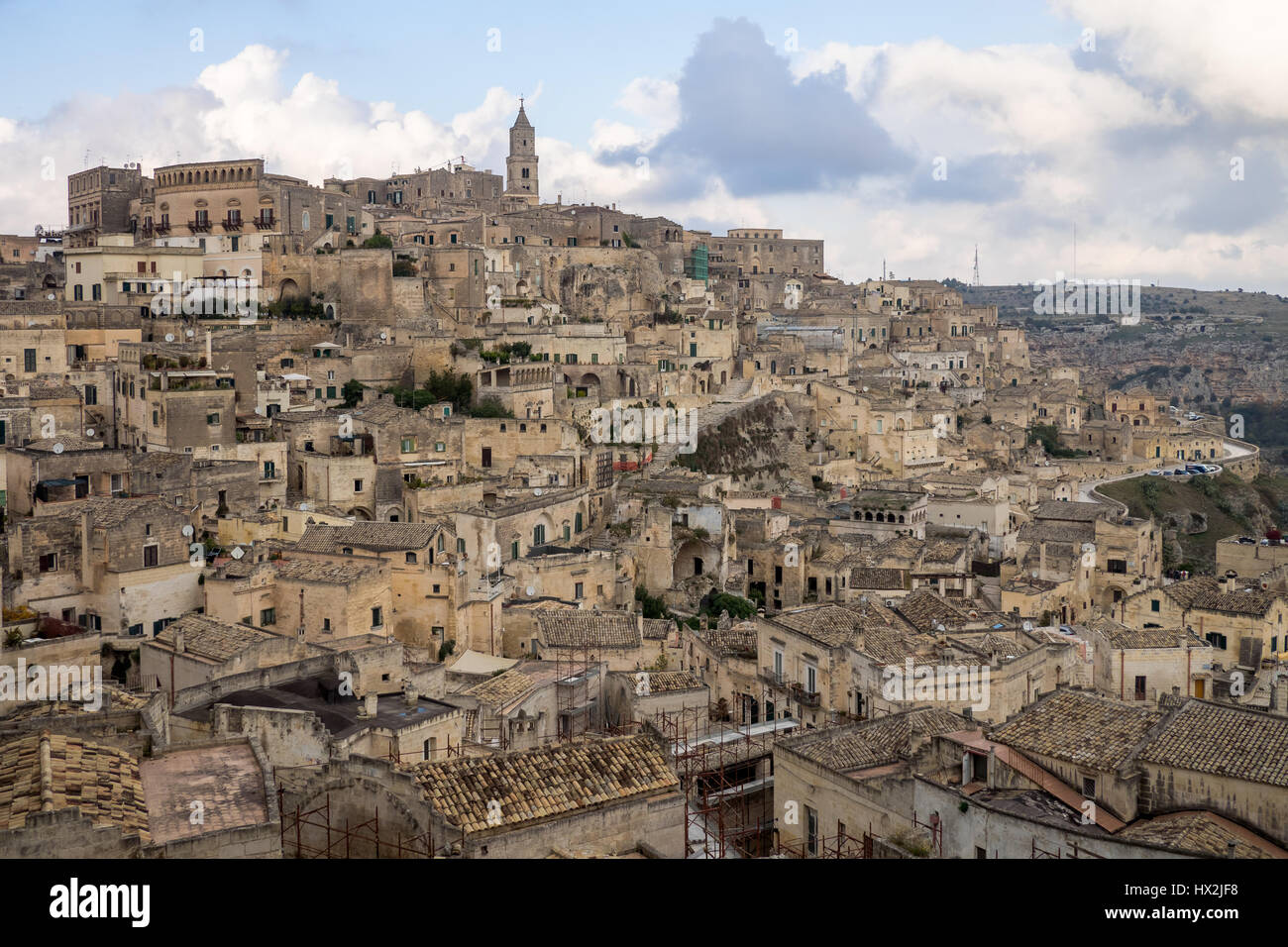 Panoramic view of Matera European Capital of Culture 2019 Stock Photo
