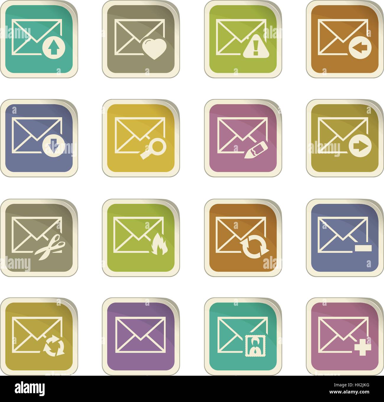 Mail and envelope icon set for web sites and user interface Stock ...