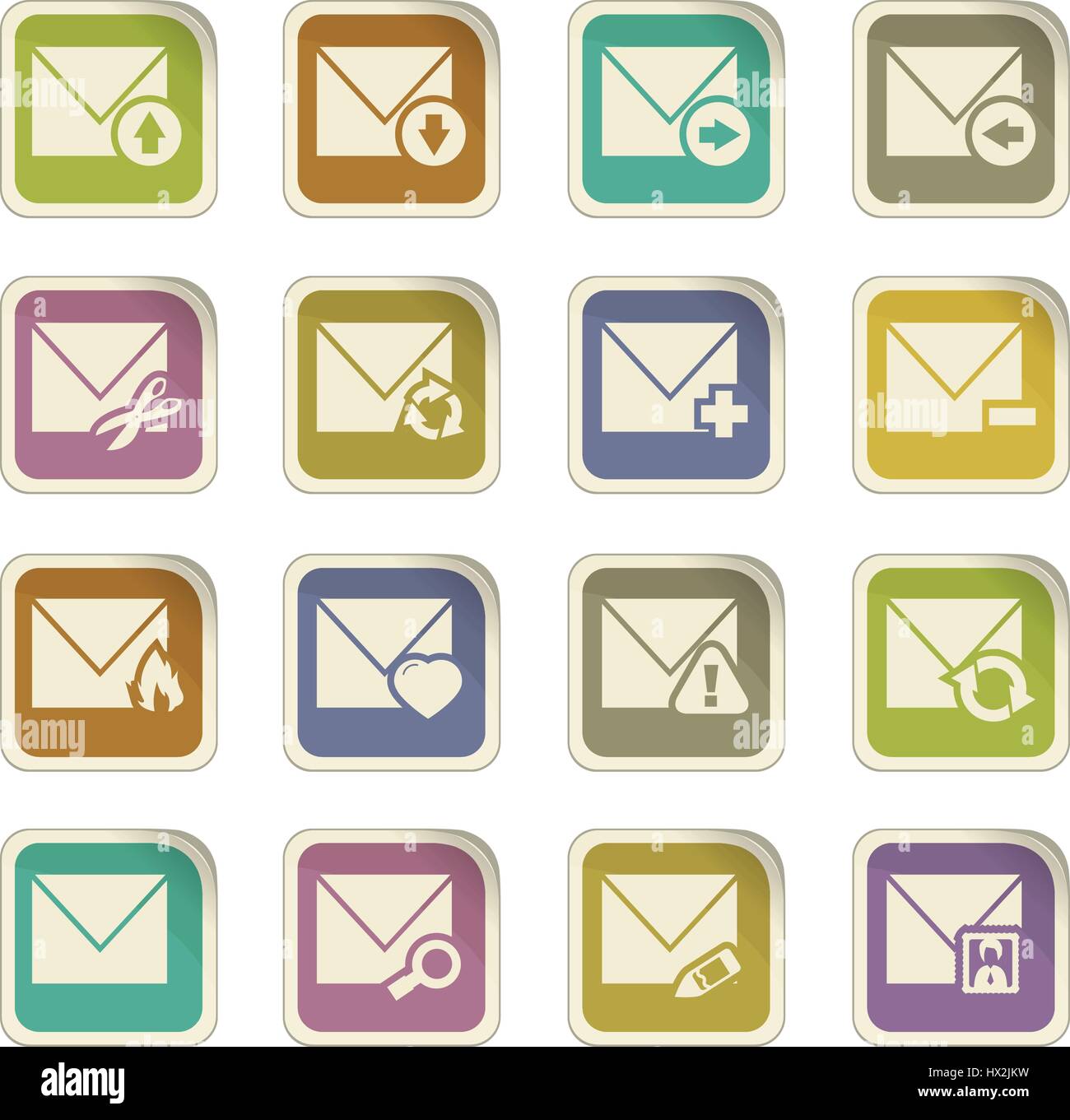 Mail and envelope icon set for web sites and user interface Stock ...