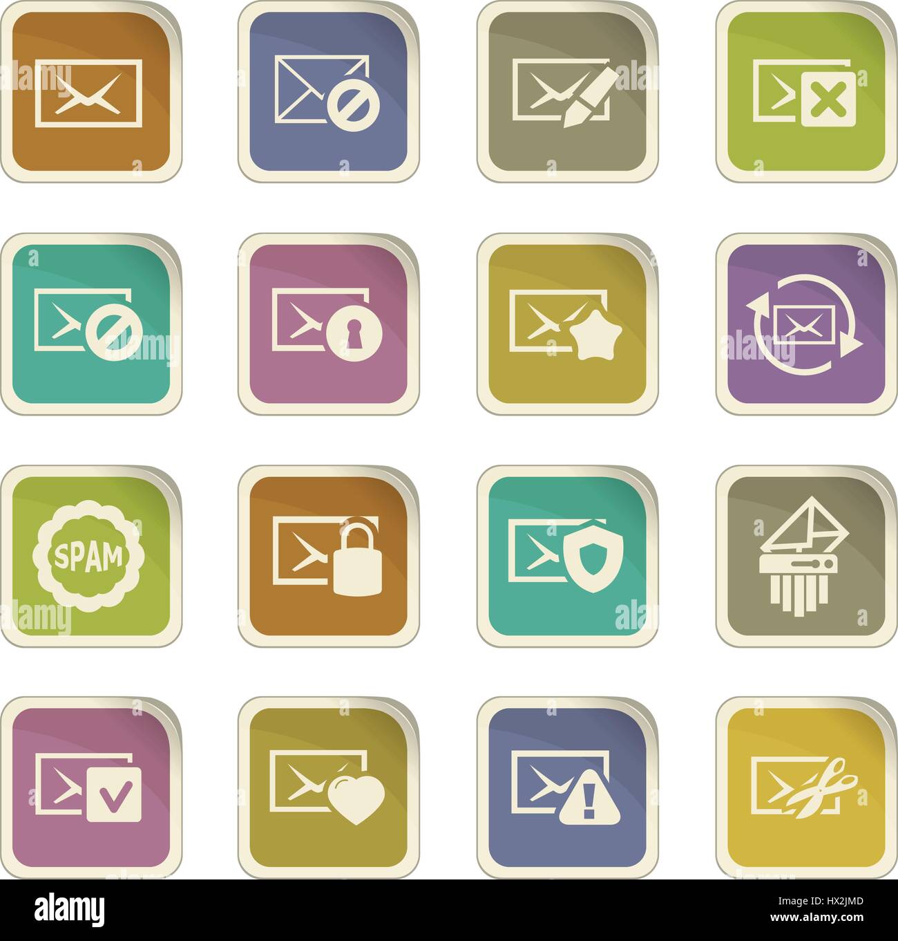 Mail and envelope icon set for web sites and user interface Stock ...