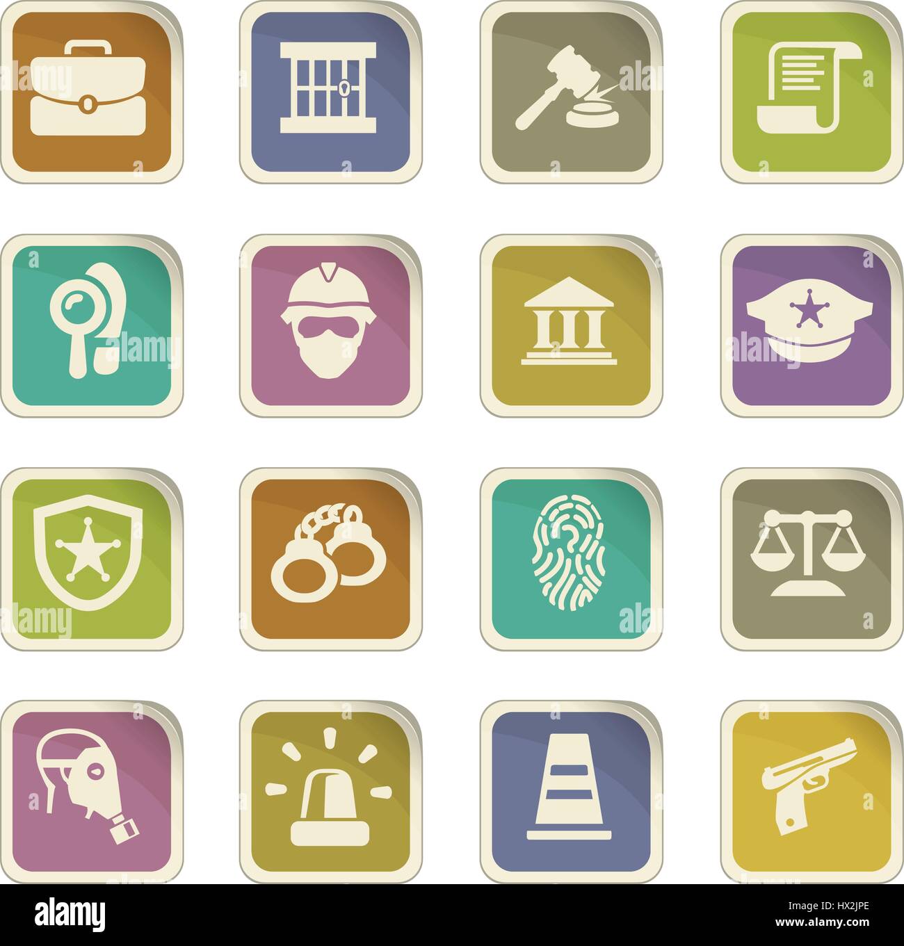 Police icon set for web sites and user interface Stock Vector Image ...