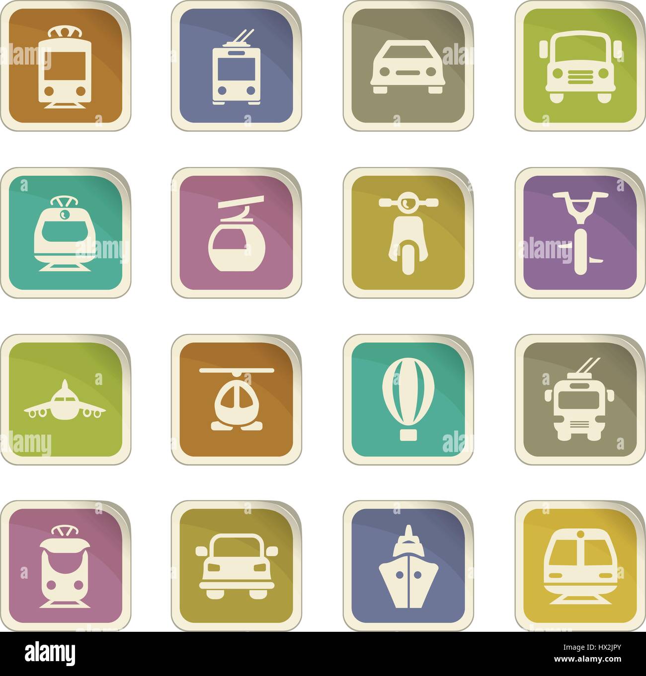 Public transport icon set for web sites and user interface Stock Vector ...