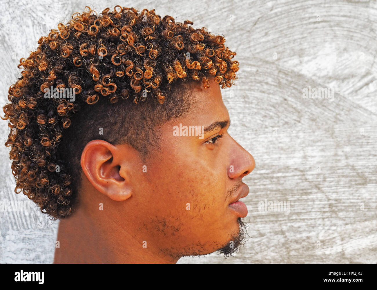 Profile of young Dominican man near Puerto Plata. Stock Photo